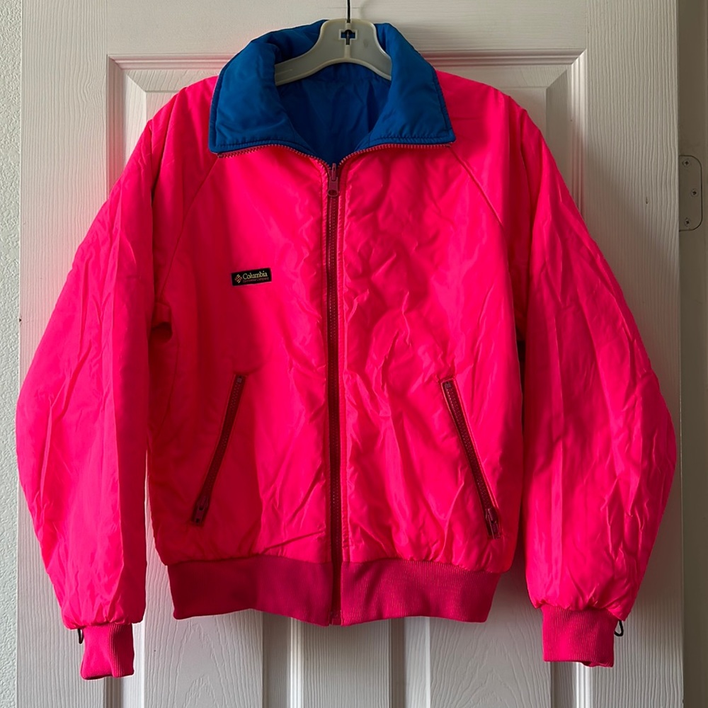 Vintage Columbia Neon Reversible Jacket Size Large